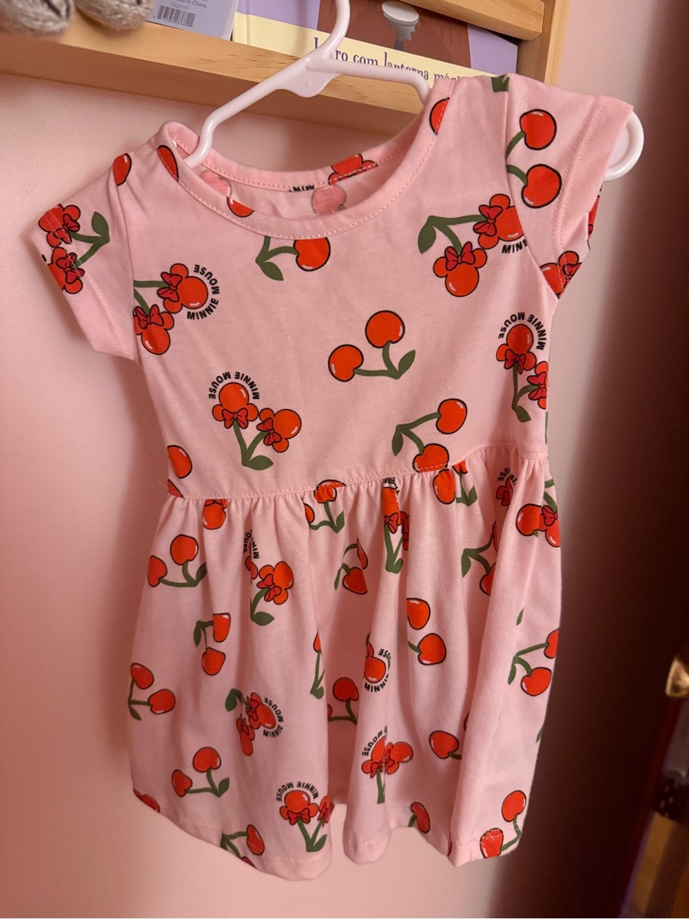 Disney Pink Cherry Print Short Sleeve Dress